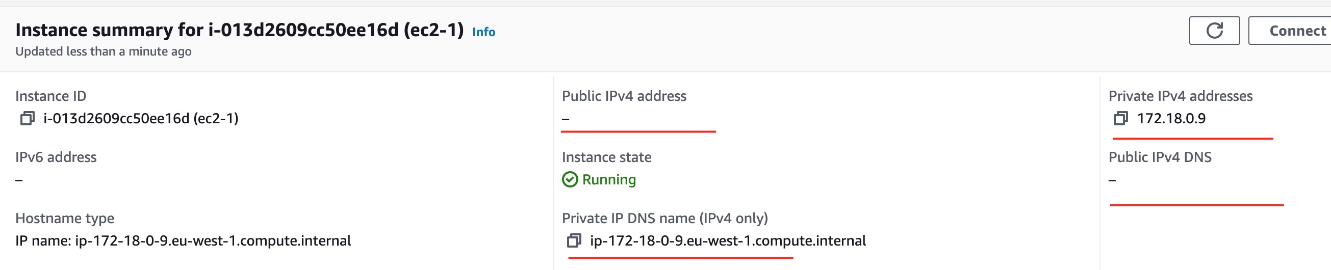 EC2 First Machine IP Addresses